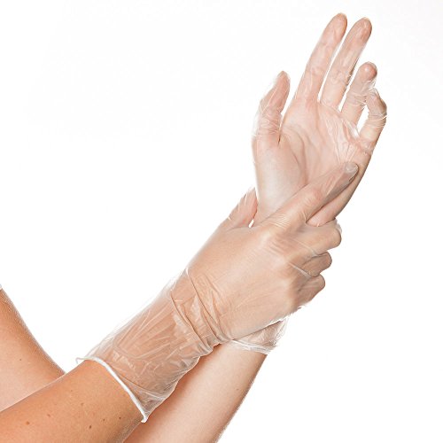 Hygostar VINYL-Handschuhe IDEAL LONG puderfrei, extra lange Stulpe, weiß, Größe M von FRANZ MENSCH