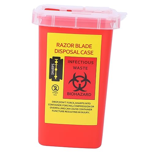 FRCOLOR 1 Stück Klingen-Recycling-Box Rasierapparat Rasierer Entsorgung Fall Rasierhobel entsorgen -Rasierbehälter Rasierer Einwegbehälter Spenderkoffer rot von FRCOLOR