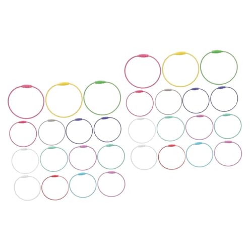 FRCOLOR 2 Sätze Farbiger Reise Schlüsselanhänger Draht Schlüsselringe Rostfreies Kabel Schlüsselbänder Schlüsselhänger Gepäckband Für Schlüssel Kreisförmiger 15 Stück * 2 von FRCOLOR