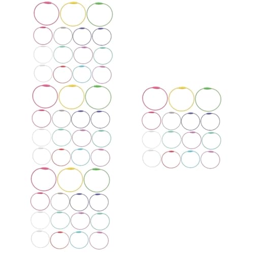 FRCOLOR 4 Sätze Farbiger Circle Schlüsselanhänger Zubehör Edelstahl Kabel Schlüsselanhänger Schlüsselband Schlüsselring Schlüsselhänger Draht Schlüsselringe Einfache 15 Stück * 4 von FRCOLOR