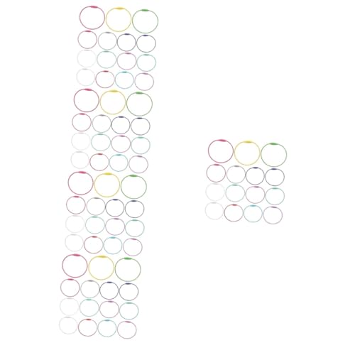 FRCOLOR 5 Sätze Farbige Reise Schlüsselringe Schlüsselhalter Schlüsselbundkabel Schlüsselband Edelstahl Großer Schlüsselanhänger Schlüsselhalterring 15 Stück * 5 von FRCOLOR
