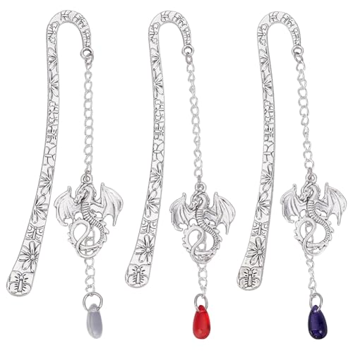 FREEBLOSS 3 Stück Lesezeichen Mit Drachenmotiv Aus Metall Einzigartiges Lesezeichen Hübsche Lesezeichen als Geschenk Zum Lesen Für Frauen Und Männer Buchliebhaber FREEBLOSS 3 Stück Lesezeichen Mit Drachenmotiv Aus Metall Einzigartiges Lesezeichen Hübsche Lesezeichen als Geschenk Zum Lesen Für Frauen Und Männer Buchliebhaber von FREEBLOSS