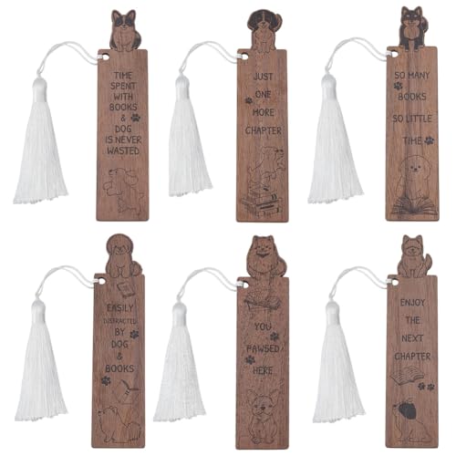 FREEBLOSS 6 Stück Holz Lesezeichen Mit Quasten Eingraviertes Hundemuster Lesezeichen Set Aus Walnussholz Holz Lesezeichen Mit Hundedesign Einzigartige Lesezeichen Lesegeschenk Für Männer FREEBLOSS 6 Stück Holz Lesezeichen Mit Quasten Eingraviertes Hundemuster Lesezeichen Set Aus Walnussholz Holz Lesezeichen Mit Hundedesign Einzigartige Lesezeichen Lesegeschenk Für Männer von FREEBLOSS