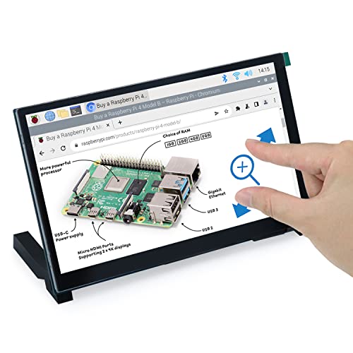 FREENOVE 7 Inch Touchscreen Monitor for Raspberry Pi, 800x480 Pixel IPS Display, 5-Point Touch Capacitive Screen, Driver-Free Display Port von FREENOVE