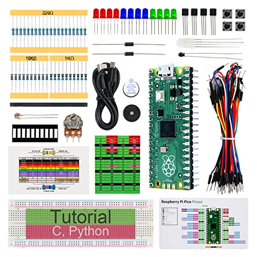 FREENOVE Basic Starter Kit for Raspberry Pi Pico (Included) (Compatible with Arduino IDE), 313-Page Detailed Tutorial, 142 Items, 48 Projects, Python C Code von FREENOVE