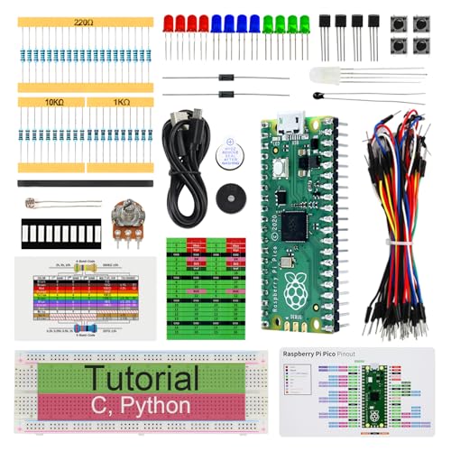 FREENOVE Basic Starter Kit for Raspberry Pi Pico (Included) (Compatible with Arduino IDE), 313-Page Detailed Tutorial, 142 Items, 48 Projects, Python C Code von FREENOVE