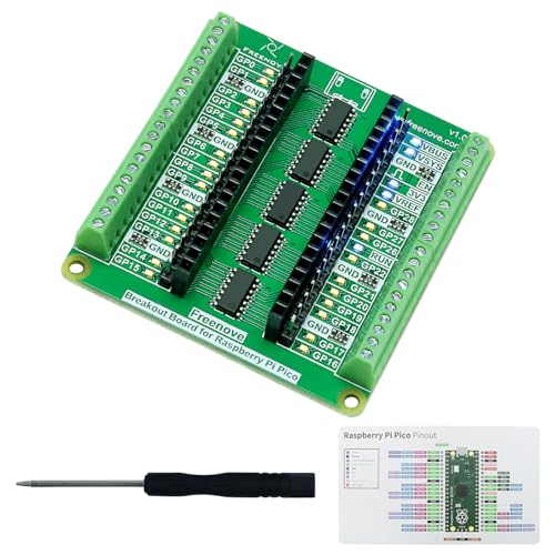 FREENOVE Breakout Board for Raspberry Pi Pico/Pico H/Pico W, Terminal Block Shield with Pin Header, GPIO Status LED von FREENOVE