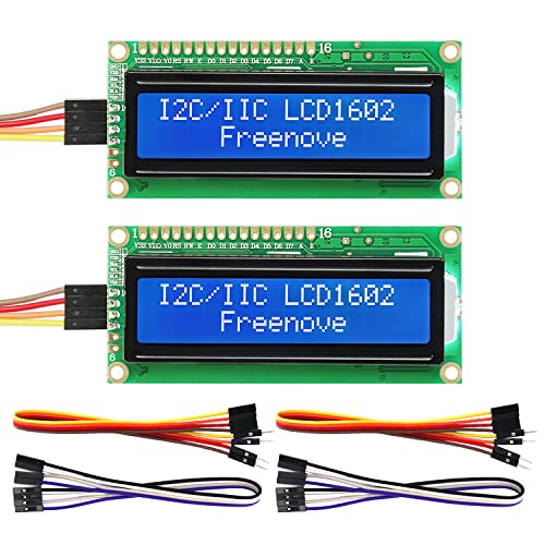 FREENOVE I2C LCD 1602 Module (2 Pack), New Type IIC TWI Serial 16x2 Display, Compatible with Arduino Raspberry Pi Pico ESP32 ESP8266 von FREENOVE