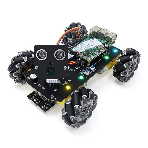 FREENOVE Mecanum Wheel Car Kit for Raspberry Pi 4 B 3 B+ B A+, Face Tracking, Line Tracking, Light Tracing, Obstacle Avoidance, Colorful Light, Ultrasonic Camera Servo (Raspberry Pi NOT Included) von FREENOVE