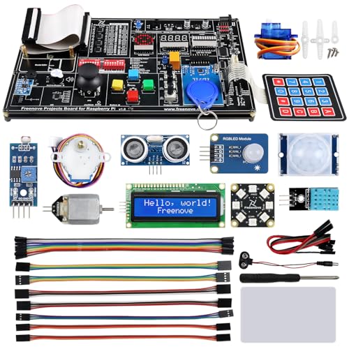 FREENOVE Projects Kit for Raspberry Pi 4 B 3 B+ 400, Python C Java Scratch Code, 607-Page Detailed Tutorial, 102 Projects, Simple Wiring (Raspberry Pi NOT Included) von FREENOVE