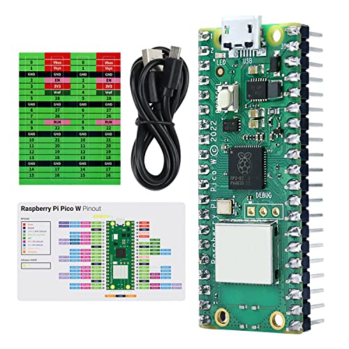 FREENOVE Raspberry Pi Pico W (Compatible with Arduino IDE) Pre-Soldered Header, Development Board, Python C Java Code, Detailed Tutorial, Example Projects von FREENOVE