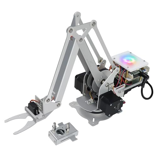 FREENOVE Robot Arm Kit for Raspberry Pi 4 B 3 B+ B A+, Stepper Motor, Metal Structure, Clamping Mode, Drawing Mode, Record and Replay (Raspberry Pi NOT Included) von FREENOVE