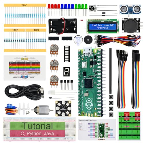 Freenove Super Starter Kit for Raspberry Pi Pico (Included) (Compatible with Arduino IDE), 513-Page Detailed Tutorial, 177 Items, 87 Projects, Python C Java Code von FREENOVE