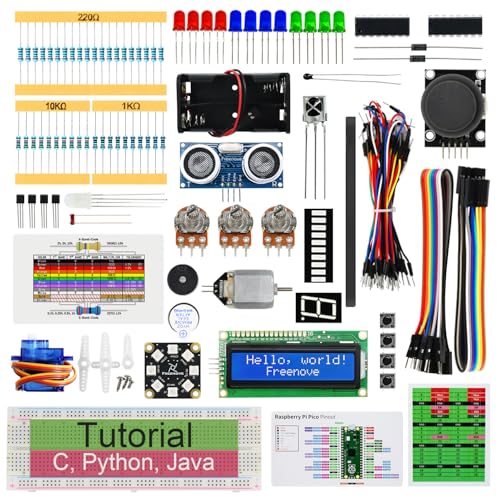 Freenove Super Starter Kit for Raspberry Pi Pico (Not Included) (Compatible with Arduino IDE), 513-Page Detailed Tutorial, 175 Items, 87 Projects, Python C Java Code von FREENOVE