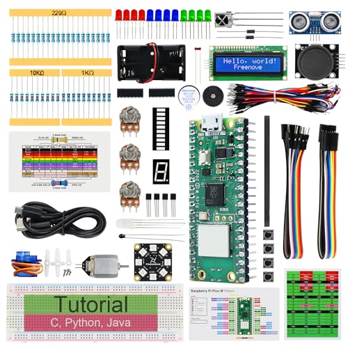 Freenove Super Starter Kit for Raspberry Pi Pico W (Included) (Compatible with Arduino IDE), 513-Page Detailed Tutorial, 177 Items, 87 Projects, Python C Java Code von FREENOVE