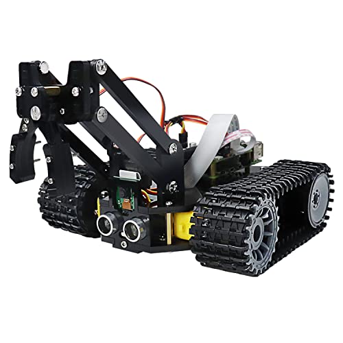 FREENOVE Tank Robot Kit for Raspberry Pi 4 B 3 B+ B A+, Crawler Chassis, Grab Objects, Ball Tracing, Line Tracking, Obstacle Avoidance, Ultrasonic Camera Servo App (Raspberry Pi NOT Included) von FREENOVE
