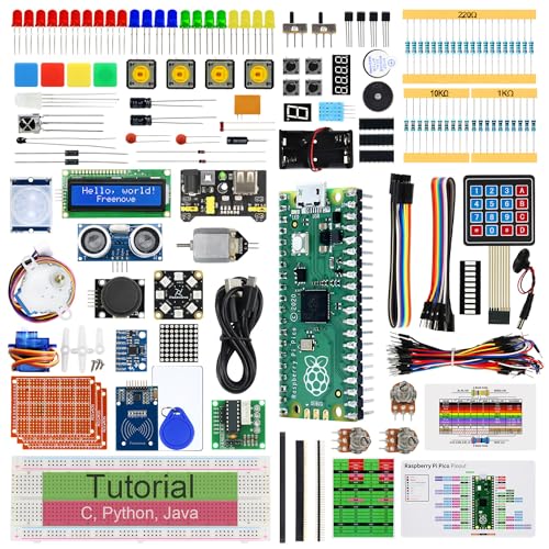 FREENOVE Ultimate Starter Kit for Raspberry Pi Pico (Included) (Compatible with Arduino IDE), 687-Page Detailed Tutorial, 222 Items, 112 Projects, Python C Java Code von FREENOVE