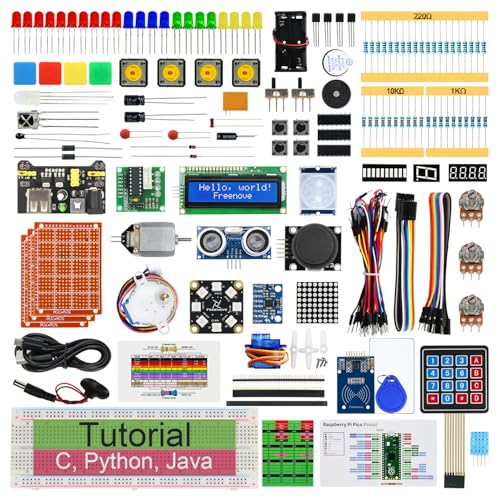 FREENOVE Ultimate Starter Kit for Raspberry Pi Pico (Not Included) (Compatible with Arduino IDE), 687-Page Detailed Tutorial, 220 Items, 112 Projects, Python C Java Code von FREENOVE