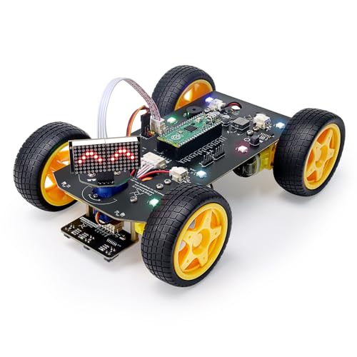 Freenove 4WD Car Kit for Raspberry Pi Pico (Included) (Compatible with Arduino IDE), Dot Matrix Expressions, Obstacle Avoidance, Line Tracking, Light Tracing, Colorful Light von FREENOVE