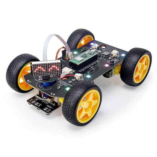 Freenove 4WD Car Kit for Raspberry Pi Pico W (Included) (Compatible with Arduino IDE), Dot Matrix Expressions, Obstacle Avoidance, Line Tracking, Light Tracing, Colorful Light, App von FREENOVE