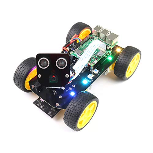 Freenove 4WD Smart Car Kit for Raspberry Pi 4 B 3 B+ B A+, Face Tracking, Line Tracking, Light Tracing, Obstacle Avoidance, Colorful Light, Ultrasonic Camera Servo (Raspberry Pi NOT Included) von FREENOVE