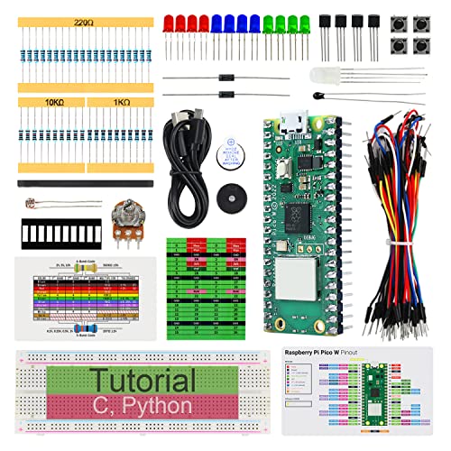 Freenove Basic Starter Kit for Raspberry Pi Pico W (Included) (Compatible with Arduino IDE), 313-Page Detailed Tutorial, 142 Items, 48 Projects, Python C Code von FREENOVE