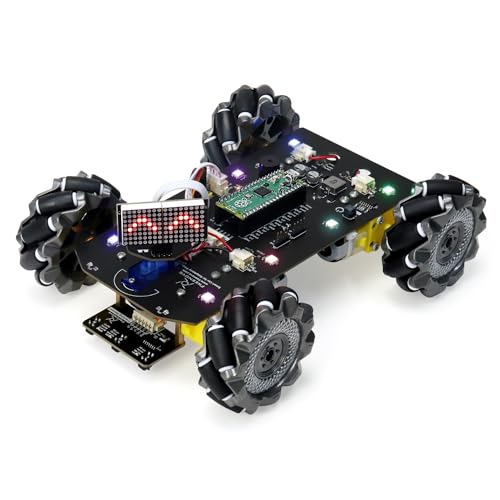 Freenove Mecanum Wheel Car Kit for Raspberry Pi Pico (Included) (Compatible with Arduino IDE), Dot Matrix Expressions, Obstacle Avoidance, Line Tracking, Light Tracing, Colorful Light von FREENOVE
