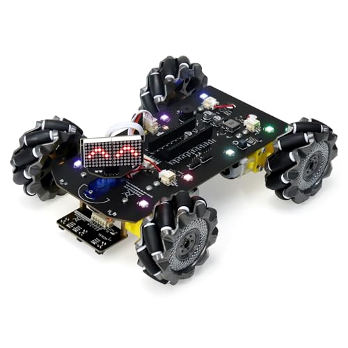 Freenove Mecanum Wheel Car Kit for Raspberry Pi Pico (Not Included) (Compatible with Arduino IDE), Dot Matrix Expressions, Obstacle Avoidance, Line Tracking, Light Tracing, Colorful Light, App von FREENOVE