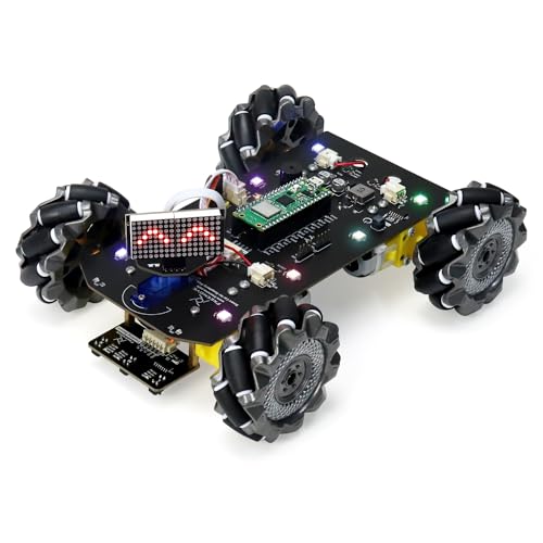 Freenove Mecanum Wheel Car Kit for Raspberry Pi Pico W (Included) (Compatible with Arduino IDE), Dot Matrix Expressions, Obstacle Avoidance, Line Tracking, Light Tracing, Colorful Light, App von FREENOVE
