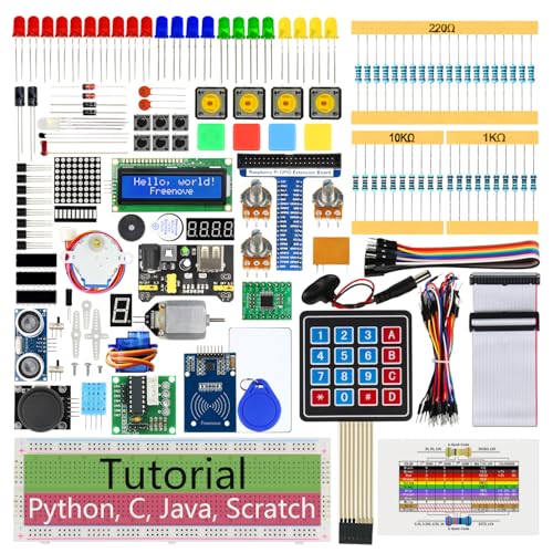 Freenove RFID Starter Kit for Raspberry Pi 5 4 B 3 B+ 400, 541-Page Detailed Tutorial, Python C Java Scratch Code, 204 Items, 97 Projects von FREENOVE