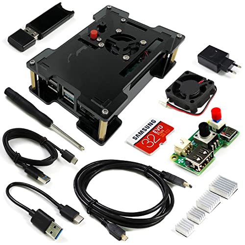 Freenove Starter Kit for Raspberry Pi 4 B, Protective Case, Adjustable Speed Cooling Fan, 32 GB SD Card, 3A Power Supply with Built-in Switch von FREENOVE