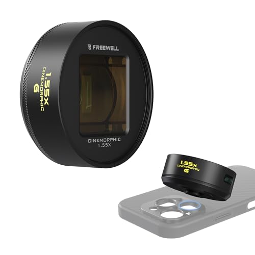 Freewell 1.55x Blue Anamorphic Lens Kompatibel mit 17mm Mount iPhone und Samsung, Cinematic Smartphone Lens mit Ultra-Wide View, Sci-Fi Blue Flare und verbesserter Videoqualität von FREEWELL