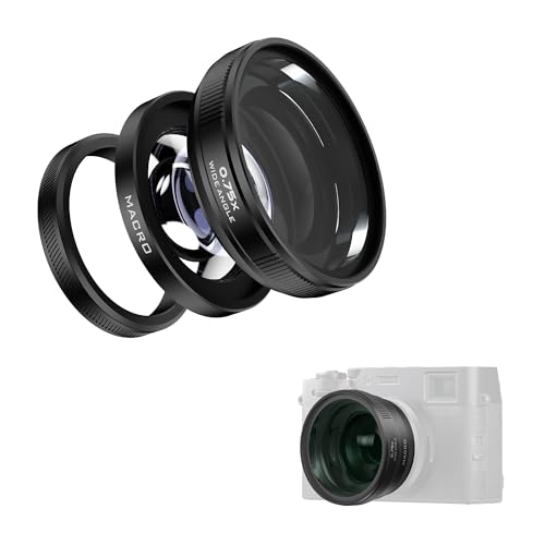 Freewell 2-in-1 Weitwinkel- & Makro-Objektiv kompatibel mit Fuji X100VI/X100V - Vielseitiges Design, verbesserte Vergrößerung (schwarz) von FREEWELL
