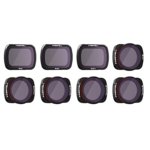Freewell All Day - 4K-Serie - 8-Pack ND4, ND8, ND16, CPL, ND8/PL, ND16/PL, ND32/PL, ND64/PL Camera Lens Filters Kompatibel mit Osmo Pocket, Pocket 2 von FREEWELL