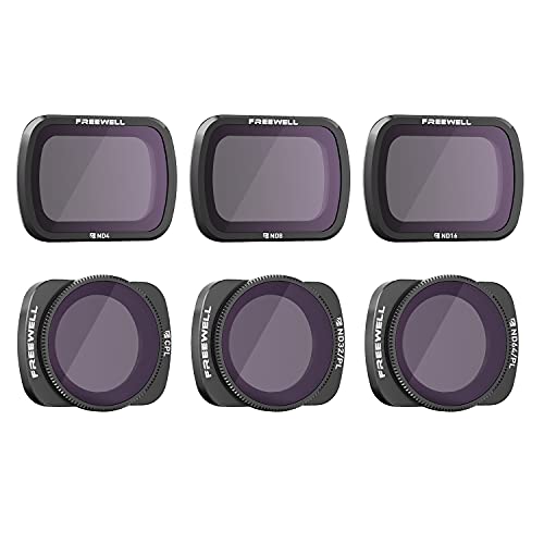Freewell Budget Kit-Serie E-6Pack ND4, ND8, ND16, CPL, ND32/PL, ND64/PL Camera Lens Filter Kompatibel mit Osmo Pocket, Pocket 2 von FREEWELL