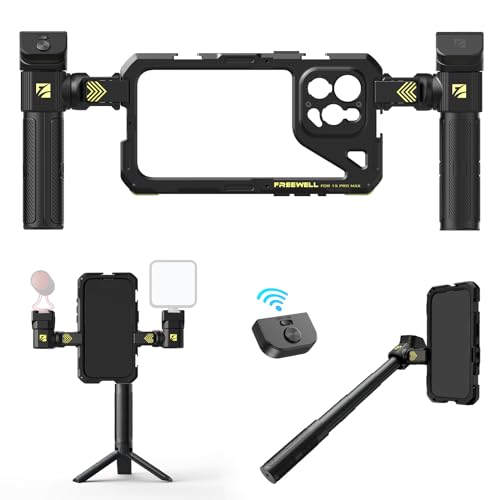 Freewell Multifunctional Smartphone Tool-Free Genius Rig Cage - Schnellinstallation, Stativ- und Einbeinstativ-Griffe, Bluetooth-Fernbedienung für iPhone 15 Pro Max Freewell Multifunctional Smartphone Tool-Free Genius Rig Cage - Schnellinstallation, Stativ- und Einbeinstativ-Griffe, Bluetooth-Fernbedienung für iPhone 15 Pro Max von FREEWELL