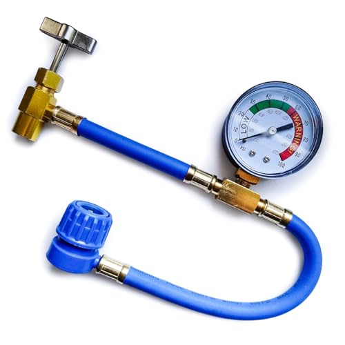 FREEZEECO - Klimaanlage Schlauch mit Manometer/Messgerät für Auto - mit Gewinde Typ A - Schlauch 15/30 cm - Auto Klima Selbst Befüllen - Auto Klimaanlage Nachfüllset FREEZEECO - Klimaanlage Schlauch mit Manometer/Messgerät für Auto - mit Gewinde Typ A - Schlauch 15/30 cm - Auto Klima Selbst Befüllen - Auto Klimaanlage Nachfüllset von FREEZEECO
