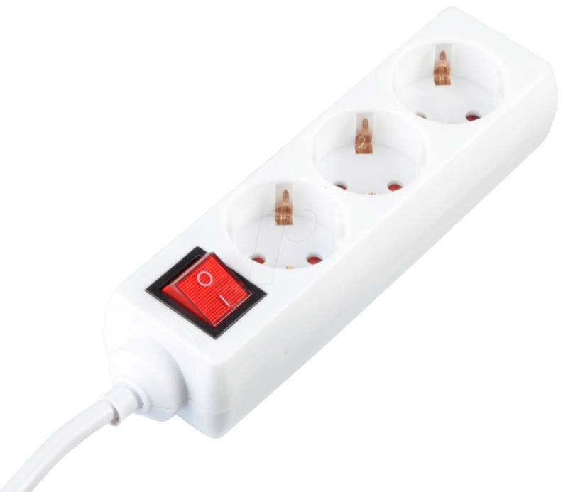 3-FACH DOSE WS+S - Steckdosenleiste, 3-fach, 1,5 m, mit Schalter, weiß von FREI