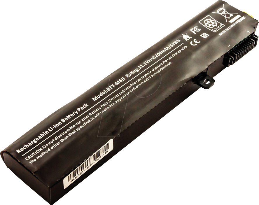 AKKU 54119 - Notebook-Akku für MSI, Li-Ion, 5200 mAh AKKU 54119 - Notebook-Akku für MSI, Li-Ion, 5200 mAh von FREI