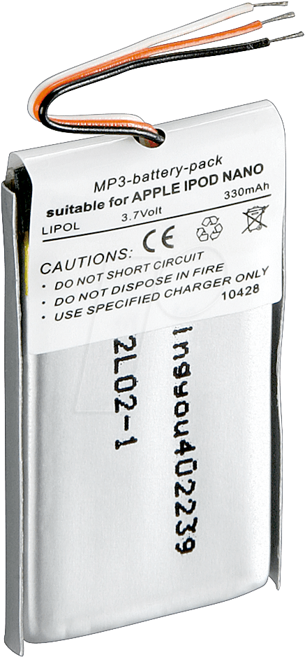 AKKU IPD NANO 1G - MP3-Player Akku für Apple iPod nano 1G, Li-Ion, 330 mAh von FREI