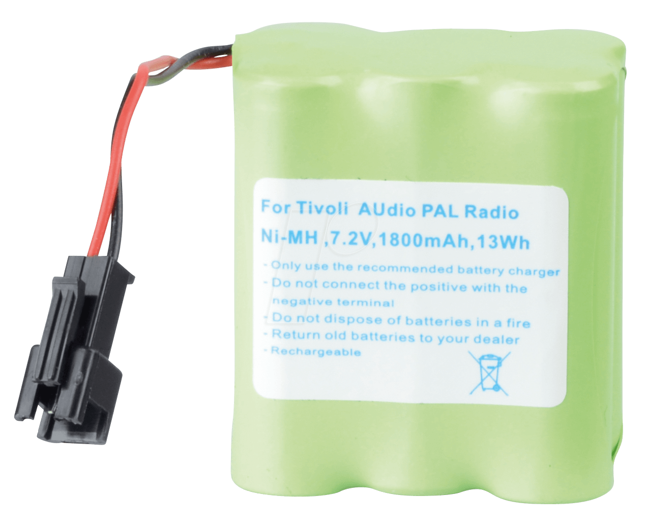 AKKU TIVOLI 1 - MP3-Player Akku für TIVOLI Audio PAL Radio, NiMH, 1800 mAh von FREI