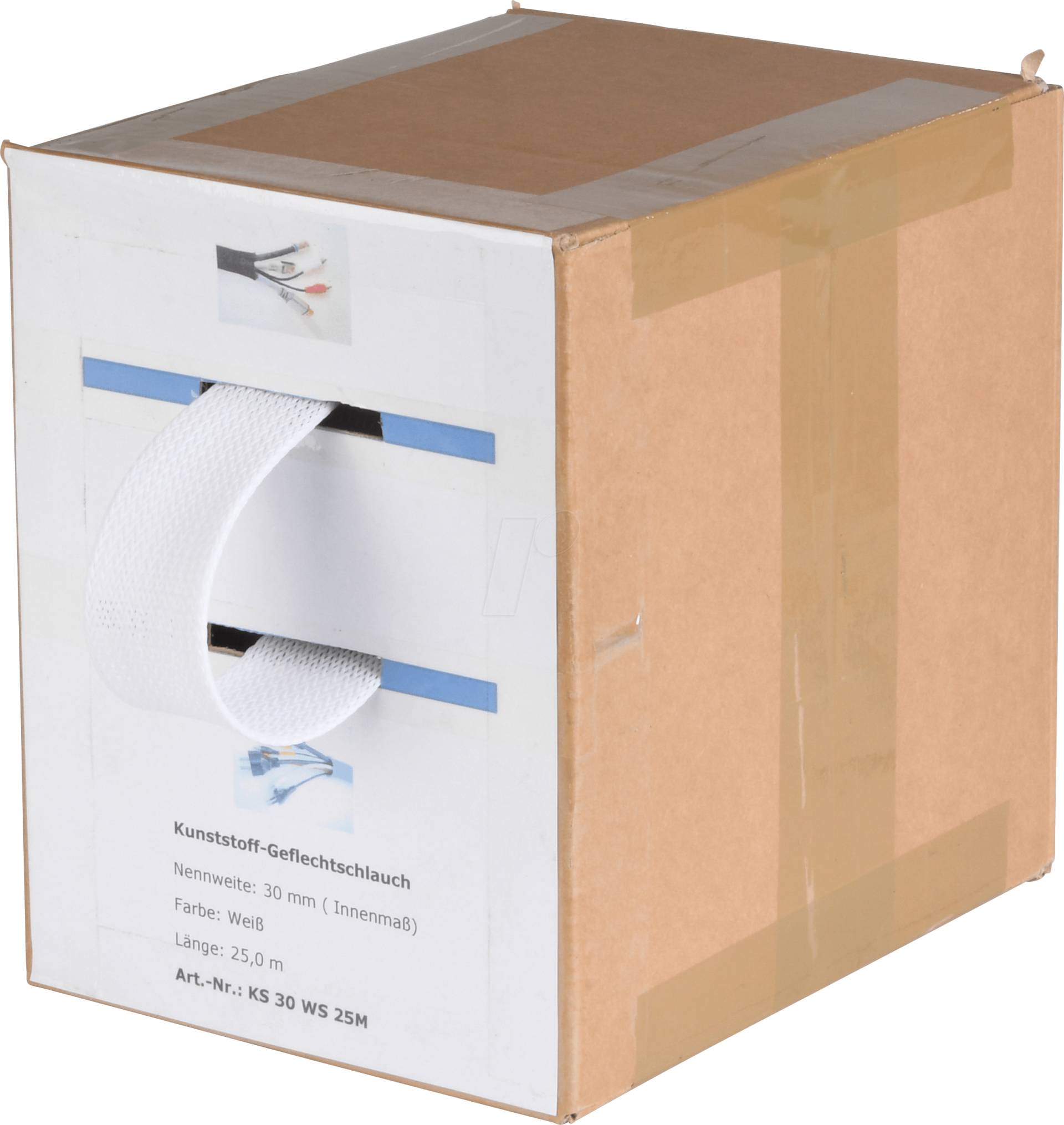 KS 30 WS 25M - Kunststoff-Geflechtschlauch, Ø 30 mm, weiß, 25, KS 30 WS 25M - Kunststoff-Geflechtschlauch, Ø 30 mm, weiß, 25, von FREI
