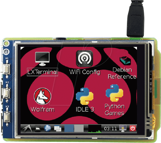 RASP PI 3.2TD 2 - Raspberry Pi Shield - Display LCD-Touch, 3,2'', 320x240 Pixel, IL von FREI