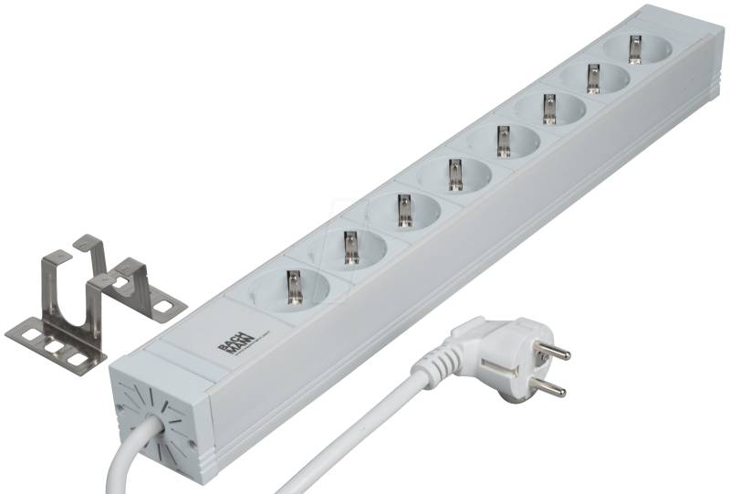 ROZ 141 - 48,3cm (19'') Steckdosenleiste 2 HE, grau von FREI