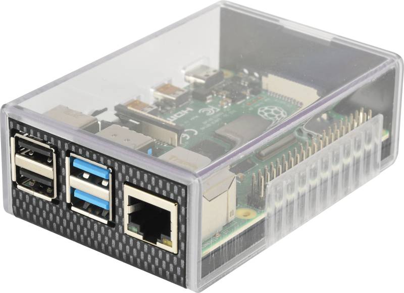 RPI CASE CARBON - Gehäuse für Raspberry Pi 4, carbon/transparent von FREI