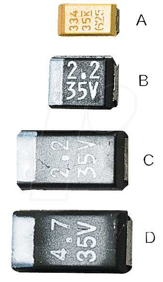 SMD TAN.47/10 - SMD-Tantal, 47 µF, 10%, 10 V, Case D, 125°C, VE=500 von FREI