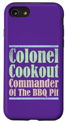 Colonel Cookout, Kommandant von The BBQ Pit, Barbecue Smoker Hülle für iPhone SE (2020) / 7 / 8 von FRESAN Funny Grill Master Dad BBQ Father's Day