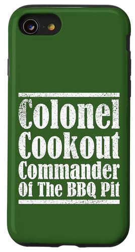 Colonel Cookout, Kommandant von The BBQ Pit, Barbecue Smoker Hülle für iPhone SE (2020) / 7 / 8 von FRESAN Funny Grill Master Dad BBQ Father's Day