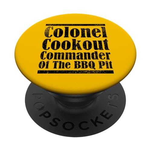 Colonel Cookout, Kommandant von The BBQ Pit, Barbecue Smoker PopSockets Klebender PopGrip Colonel Cookout, Kommandant von The BBQ Pit, Barbecue Smoker PopSockets Klebender PopGrip von FRESAN Funny Grill Master Dad BBQ Father's Day