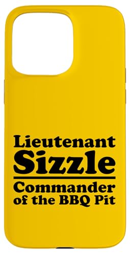 Lieutenant Sizzle, Kommandant des BBQ Pit Grill, Meat Daddy Hülle für iPhone 15 Pro Max von FRESAN Funny Grilling Master Dad BBQ Father's Day